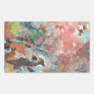 Adesivo Retangular Arte Digital Bluebird