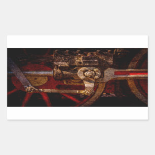 Adesivo Retangular Arte do comboio a vapor