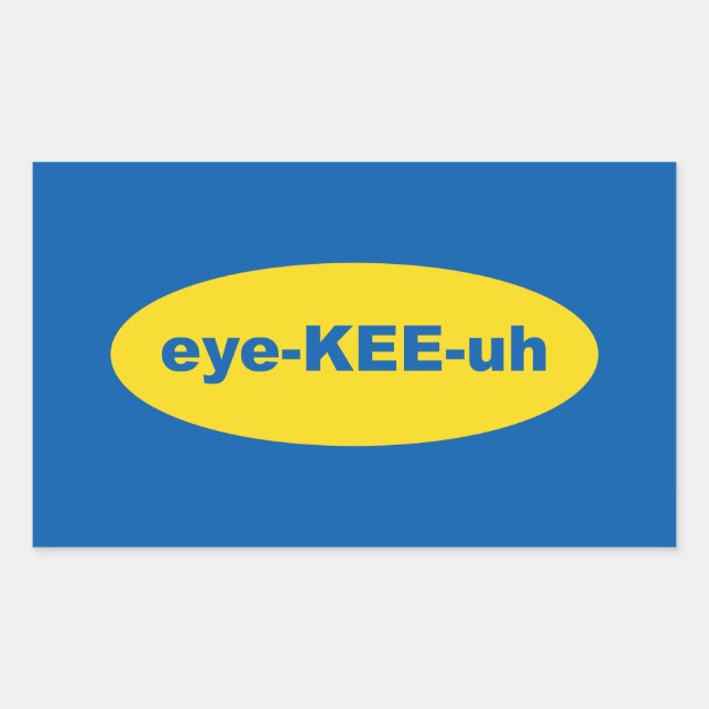 Adesivo Retangular Arte do Logotipo da IKEA (Frente)