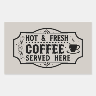 Adesivo Retangular Arte fresca de café em café