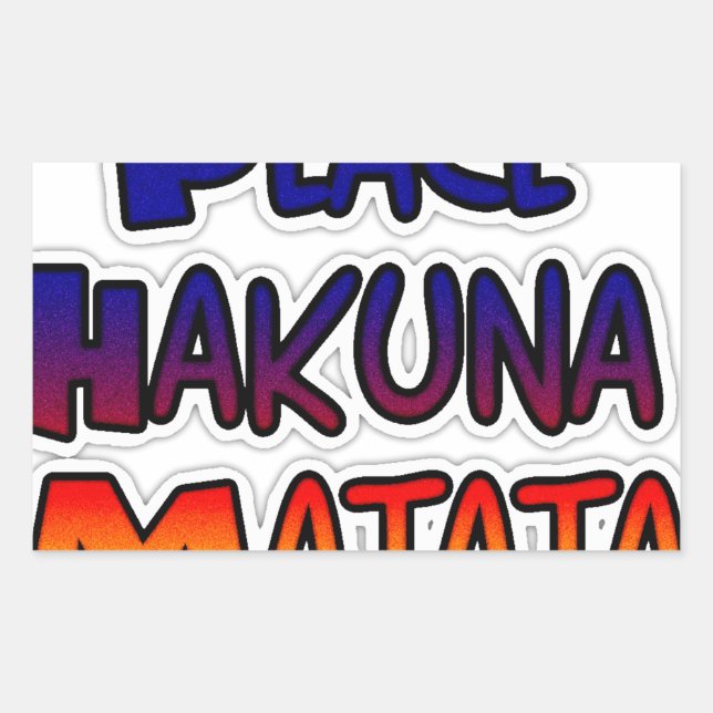 Adesivo Retangular Arte Gradiente da Paz de Hakuna Matata (Frente)