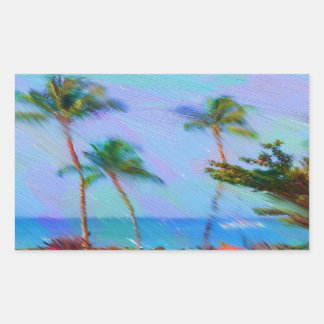 Adesivo Retangular Arte Havaiana