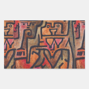 Adesivo Retangular Arte Moderna Expressionista Abstrata da Floresta d