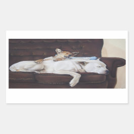 Adesivo Retangular arte realista do cachorrinho branco-americano