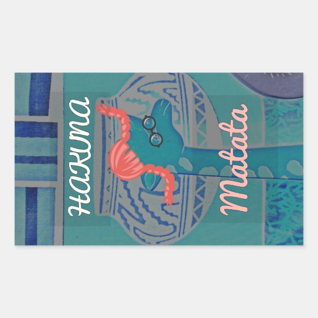 Adesivo Retangular Arte sobre Girafa Reproduzida: Uma Delícia African (Frente)