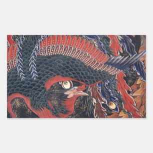 Adesivo Retangular Arte vol.9 de Ukiyoe do japonês, Katsushika