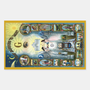 Adesivo Retangular Artesanato antigo Freemasonry Masonic Hazen
