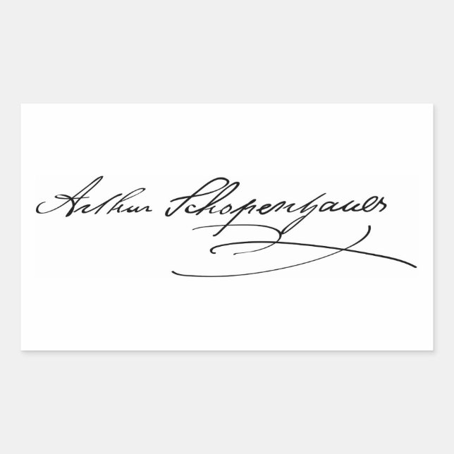 Adesivo Retangular Arthur Schopenhauer Signature (Frente)