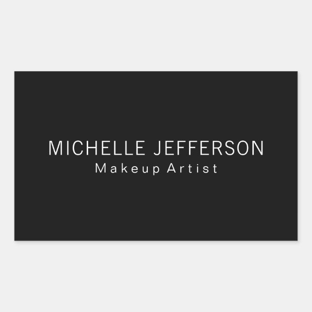 Adesivo Retangular Artista de maquilhagem preto e branco - Negócios e (Frente)