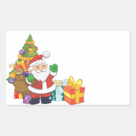 Adesivo Retangular Árvore de Natal de Papai Noel