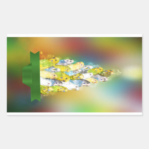 Adesivo Retangular Árvore de Natal de Parakeet