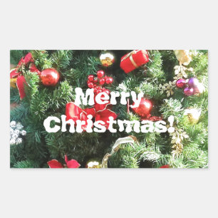 Adesivo Retangular Árvore de Natal decorada
