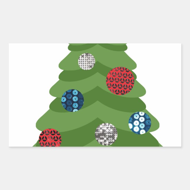 Adesivo Retangular árvore de natal emoji (Frente)