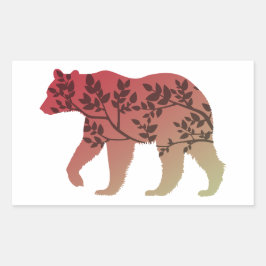 Adesivo Retangular Árvore do urso