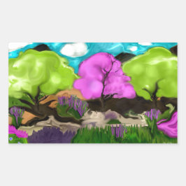 Adesivo Retangular Árvores abstrato