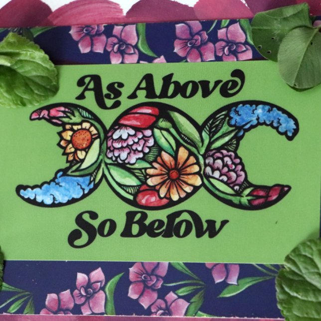 Adesivo Retangular As Above So Below Triple Moon Symbol               (Criador carregado)