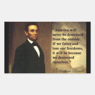 Adesivo Retangular As citações "América de Abe Lincoln nunca serã