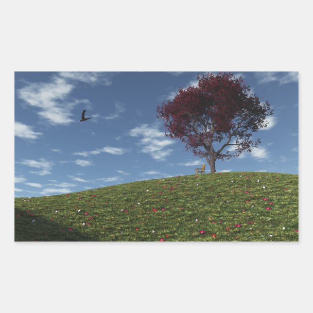 Adesivo Retangular As Nuvens Velejam Pelos Padrões (Frente)