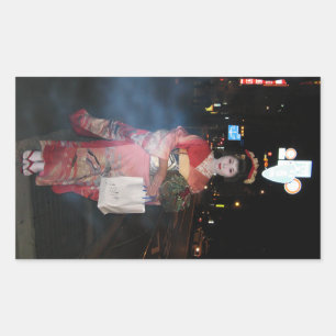 Adesivo Retangular Asakusa Geisha Neo Tokyo