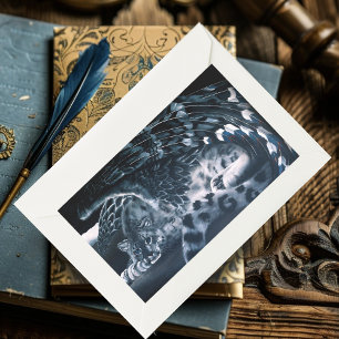 Adesivo Retangular Asas Guardiãs do Leopardo-das-Nevosas Fantasia Vid