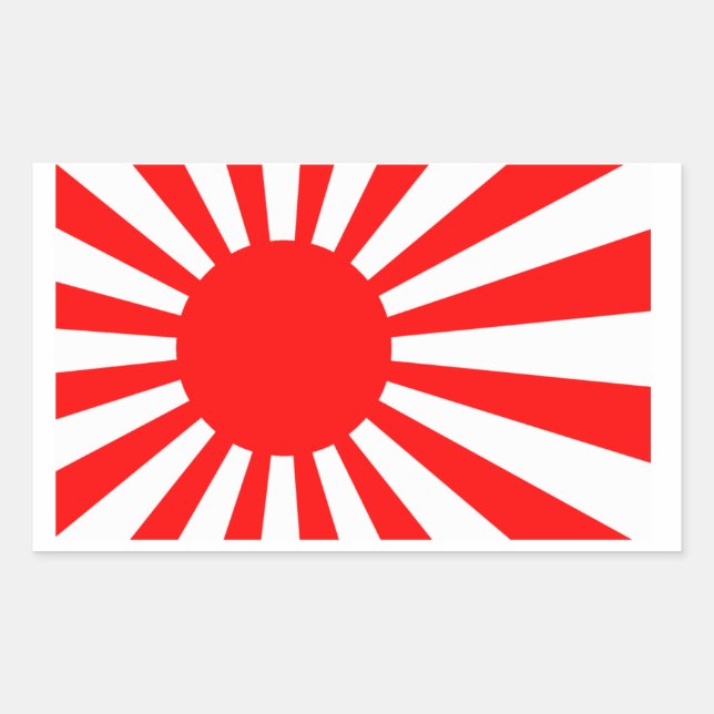 Adesivo Retangular Ascensão Sun Flag do Japão (Frente)