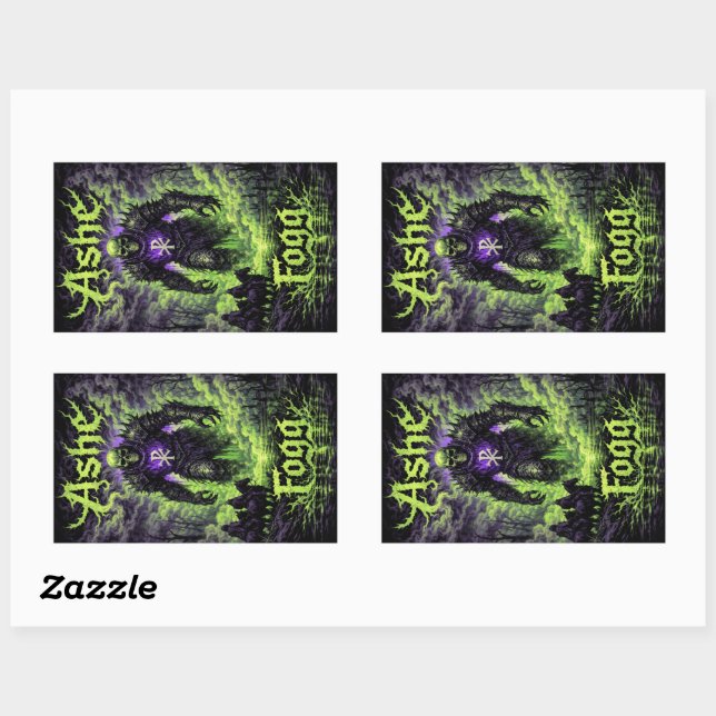 Adesivo Retangular Ashe and Fogg Stickers (Folha)