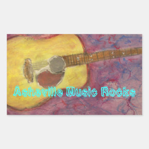 Adesivo Retangular Asheville Music Rocks