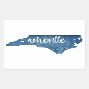 Adesivo Retangular Asheville North Carolina Wood Grain