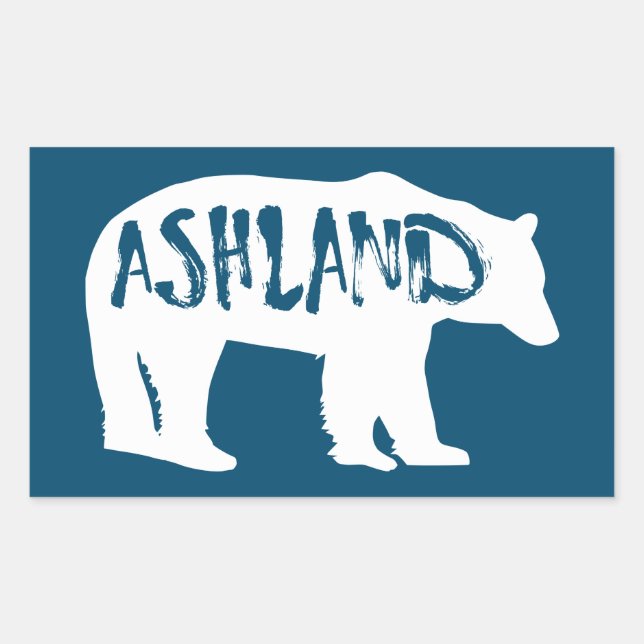 Adesivo Retangular Ashland Oregon Bear (Frente)