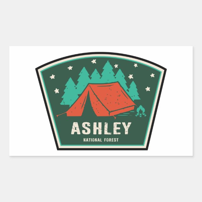 Adesivo Retangular Ashley National Forest Camping (Frente)