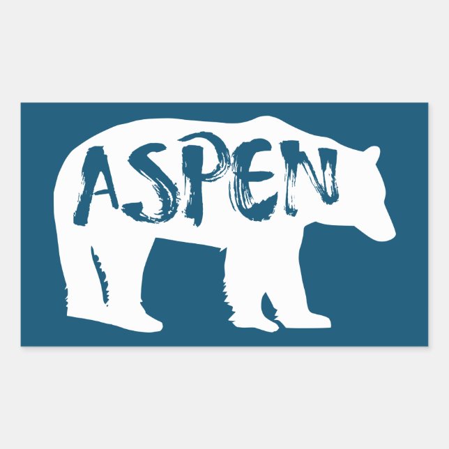 Adesivo Retangular Aspen Colorado Bear (Frente)