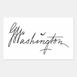 Adesivo Retangular assinatura autógrafo George Washington presidente