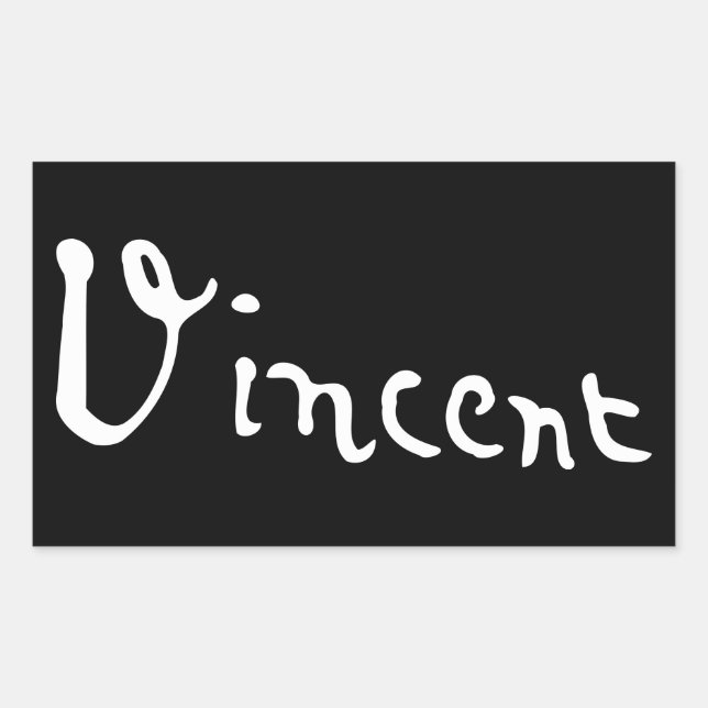 Adesivo Retangular Assinatura de Vincent Van Gogh (Frente)