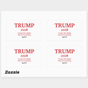 Adesivo Retangular Assinatura Trump 2028 Nome Personalizado