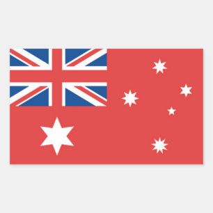 Adesivo Retangular Assinatura Vermelha Australiana