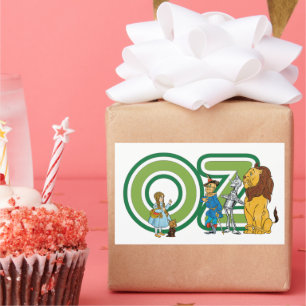 Adesivo Retangular Assistente de Vintagem de Caracteres Oz e Letras d