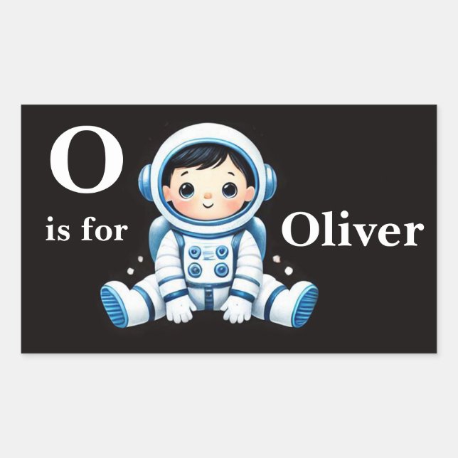 Adesivo Retangular Astronauta Personalizado (Frente)