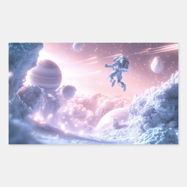 Adesivo Retangular Astronauta Saltante (Frente)