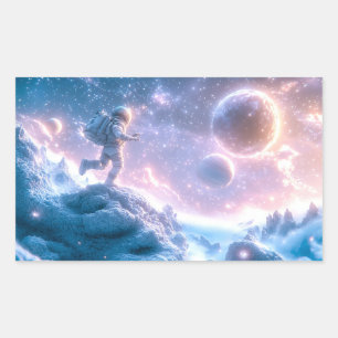 Adesivo Retangular Astronauta Saltante