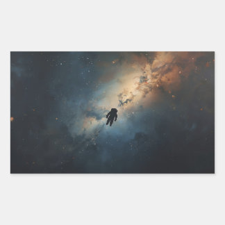 Adesivo Retangular astronauta solitário flutuando pela vastidão