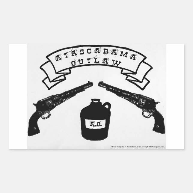 Adesivo Retangular Atascabama Sticker (Frente)