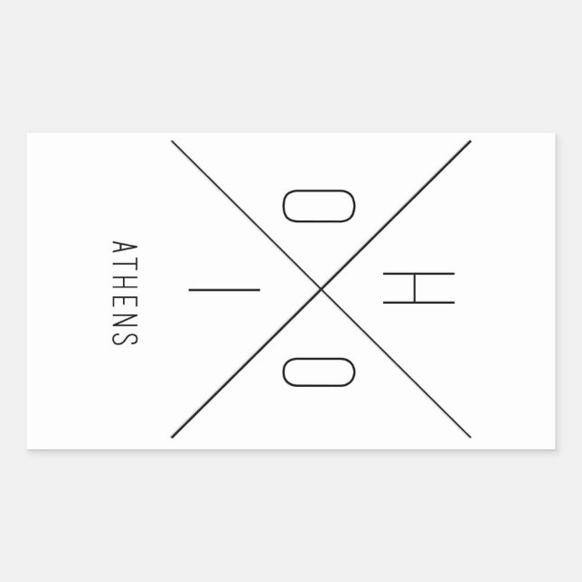Adesivo Retangular Athens Ohio Sticker (Frente)