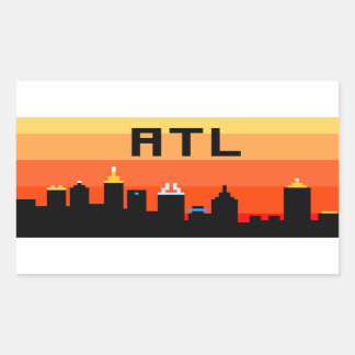 Adesivo Retangular Atlanta Skyline ATL de 8 Bits