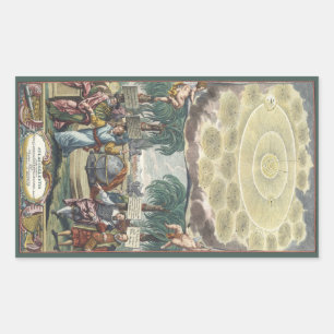 Adesivo Retangular Atlas Coelestis de Doppelmaier, Astronomia Vintage