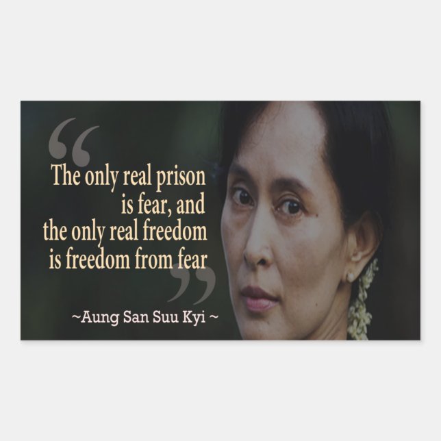Adesivo Retangular Aung San Suu Kyi Sticker (Frente)