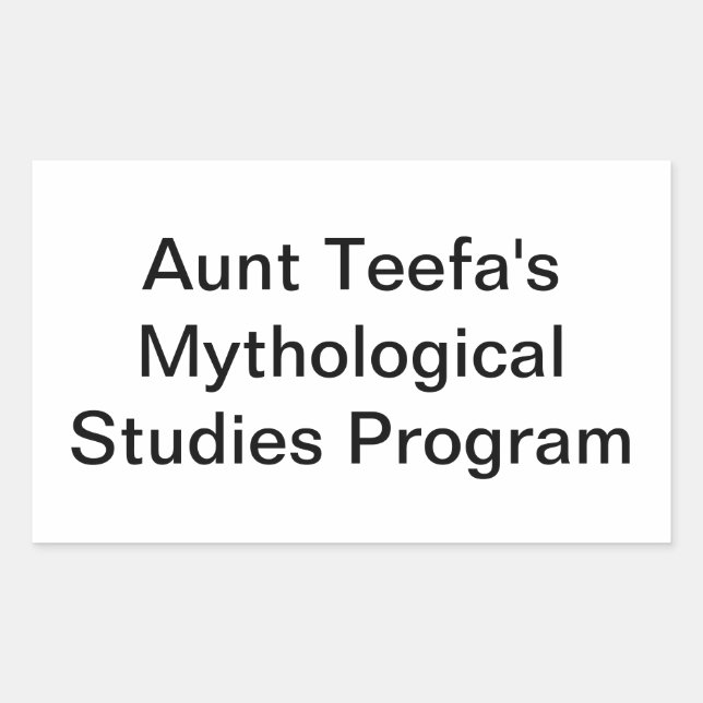 Adesivo Retangular Aunt Teefa's Myth Studies Hankamer Artjunkhaus Fun (Frente)