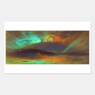 Adesivo Retangular Aurora Borealis, luzes Nortes