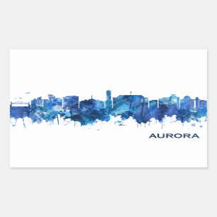 Adesivo Retangular Aurora Colorado Skyline Blue