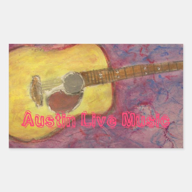Adesivo Retangular Austin Live Música (Frente)