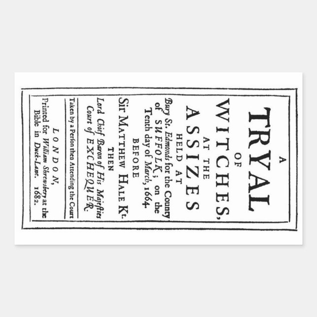 Adesivo Retangular Authenticated Witch Trials Poster (Frente)